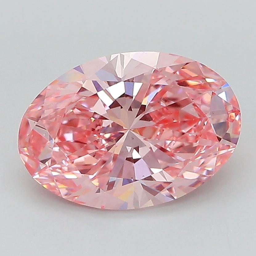 2.10 Ct. Fancy Vivid Pink Oval Lab Grown Diamond