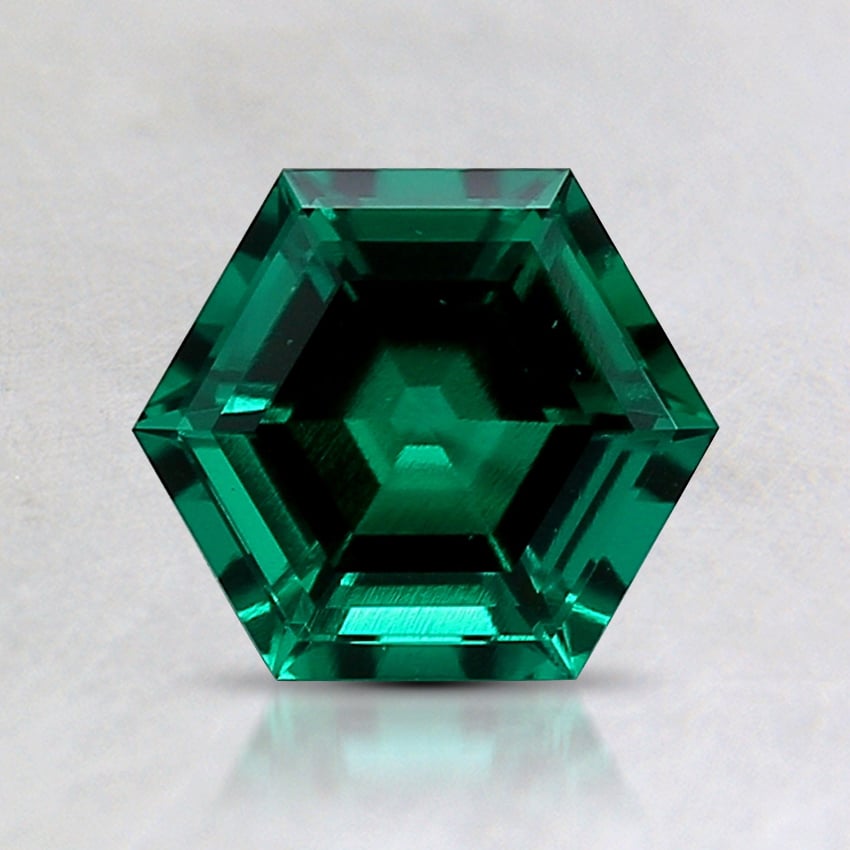 7mm Hexagon Lab Created Emerald