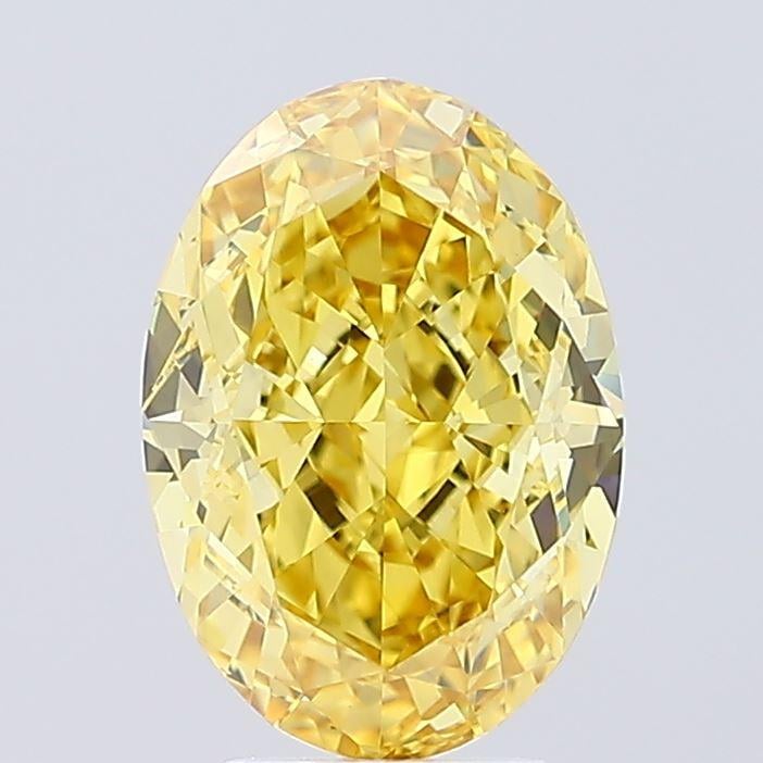 4.77 Ct. Fancy Vivid Yellow Oval Lab Grown Diamond