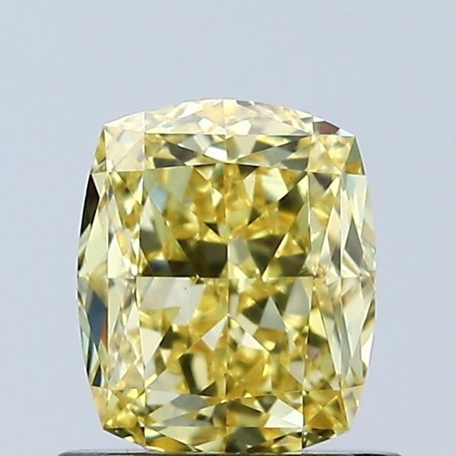 1.02 Ct. Fancy Vivid Yellow Cushion Lab Grown Diamond