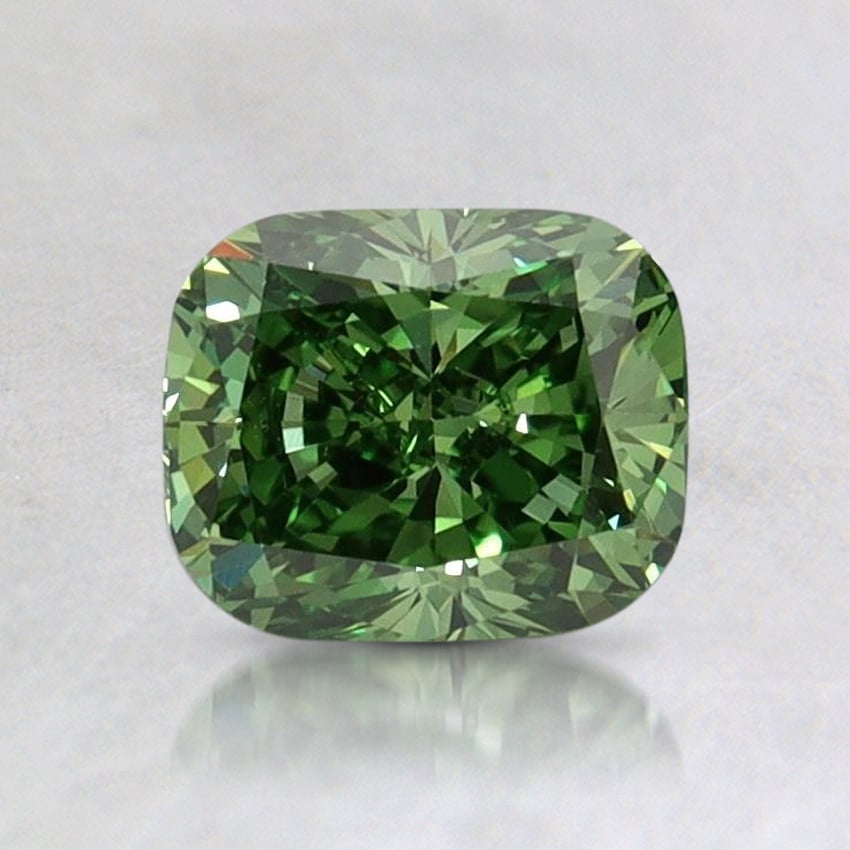1.00 Ct. Fancy Vivid Green Cushion Lab Grown Diamond