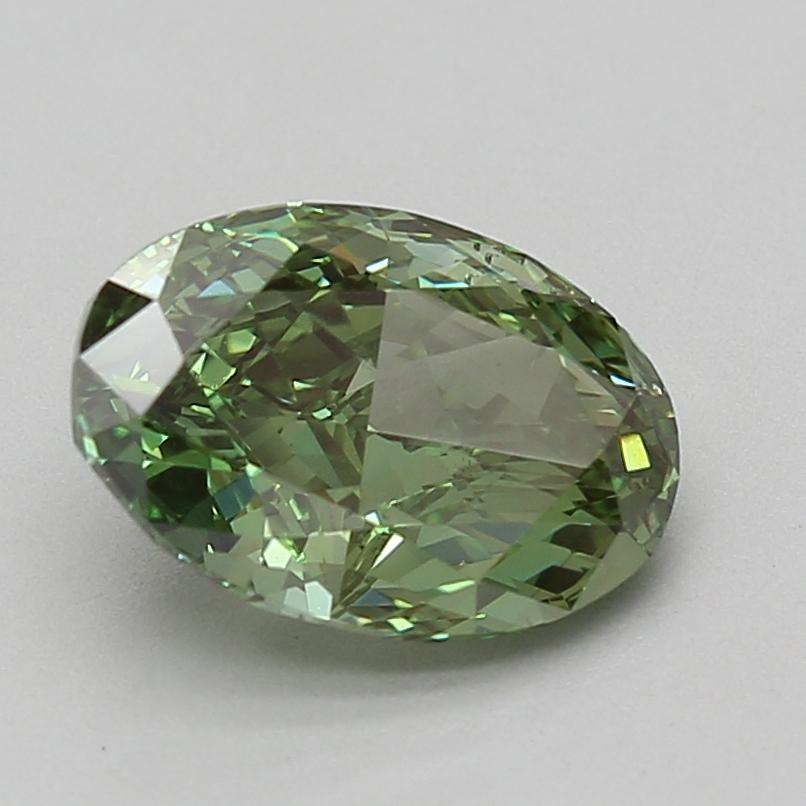3.02 Ct. Fancy Vivid Green Oval Lab Grown Diamond