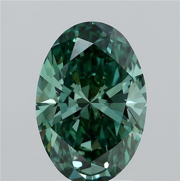 2.50 Ct. Fancy Vivid Green Oval Lab Grown Diamond