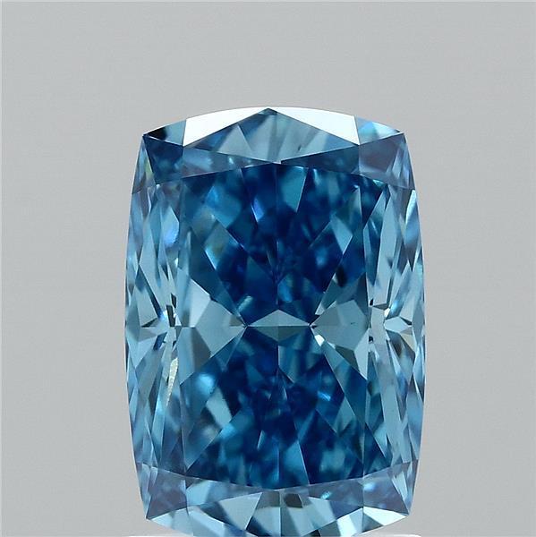 1.57 Ct. Fancy Vivid Blue Cushion Lab Grown Diamond