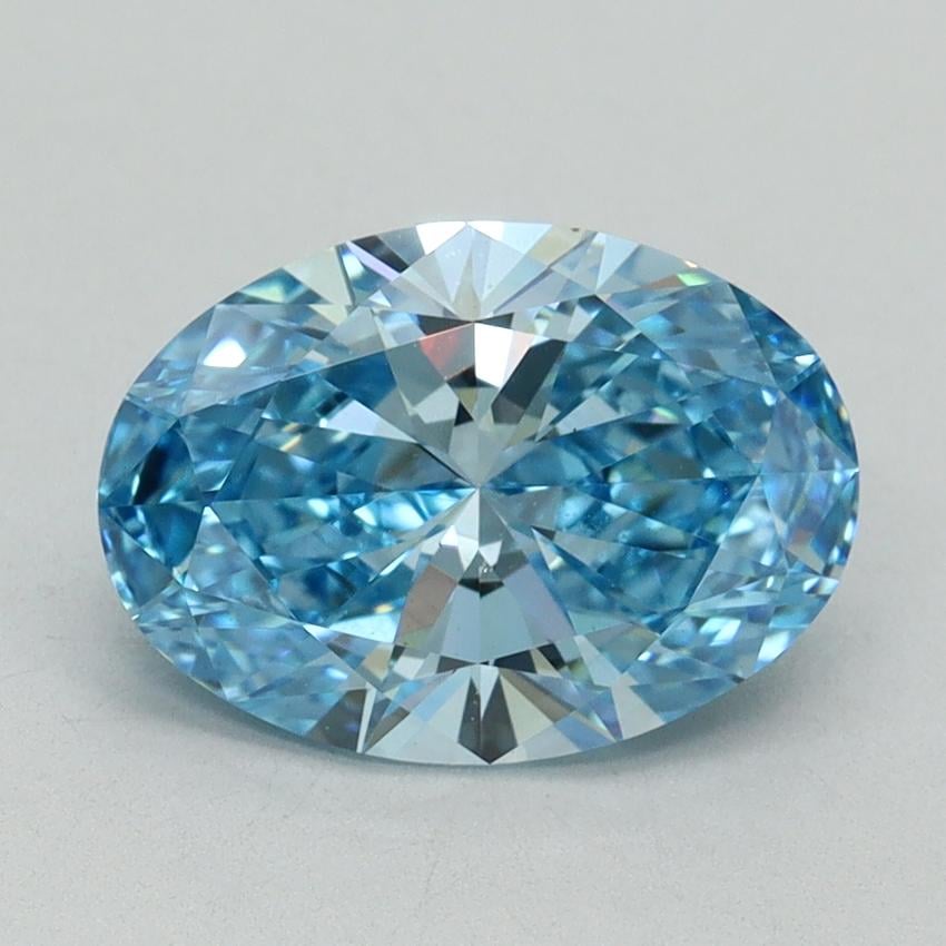 2.17 Ct. Fancy Vivid Blue Oval Lab Grown Diamond