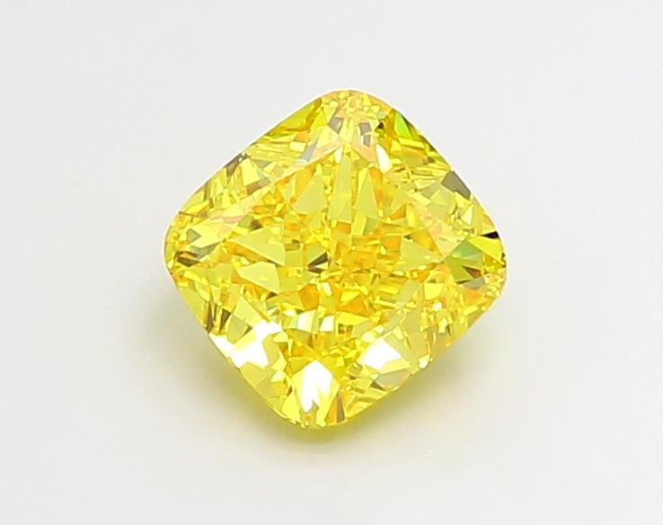 2.00 Ct. Fancy Vivid  Yellow Cushion Lab Grown Diamond