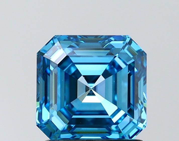 1.55 Ct. Fancy Vivid Blue Asscher Lab Grown Diamond