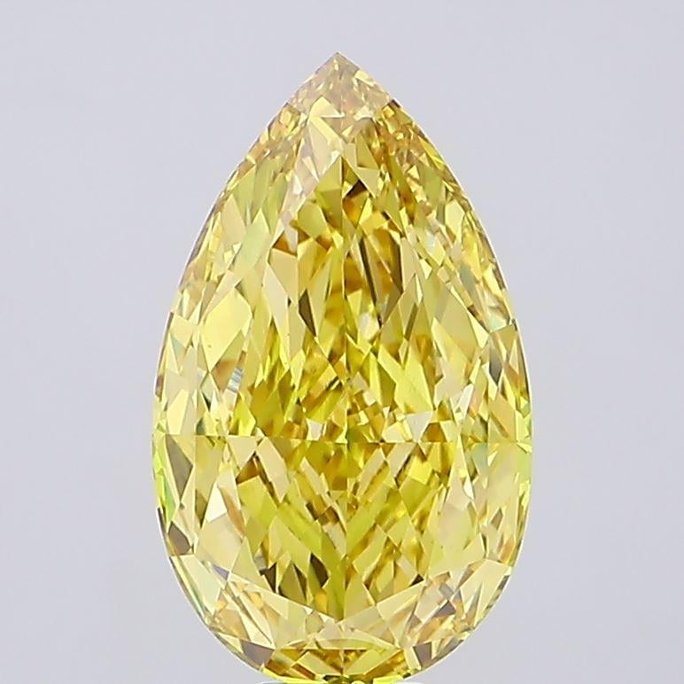 17.06 Ct. Fancy Vivid  Yellow Pear Lab Grown Diamond