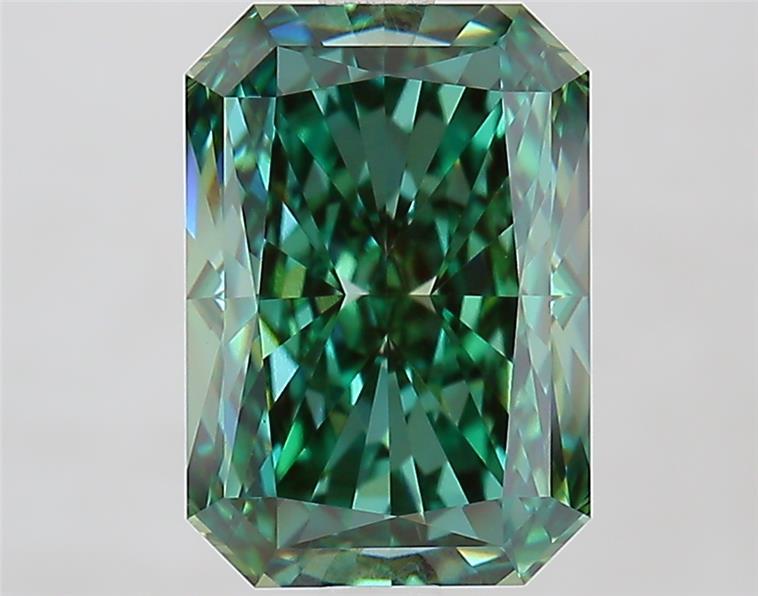 3.55 Ct. Fancy Vivid  Green Radiant Lab Grown Diamond