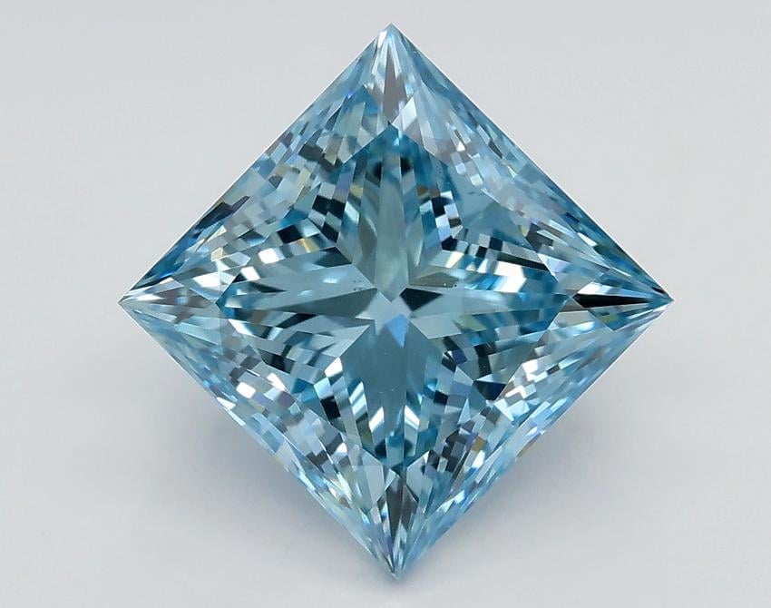 3.01 Ct. Fancy Vivid Blue Princess Lab Grown Diamond