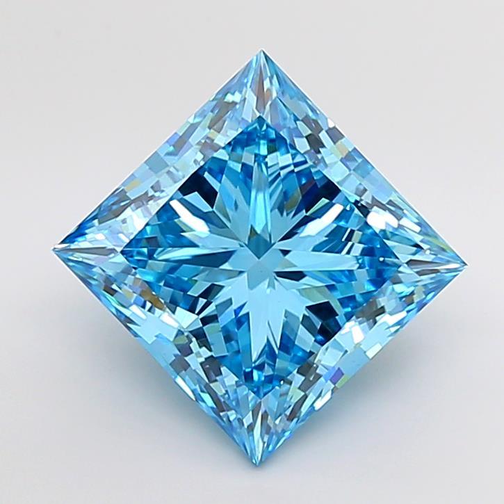 9.12 Ct. Fancy Vivid Blue Princess Lab Grown Diamond