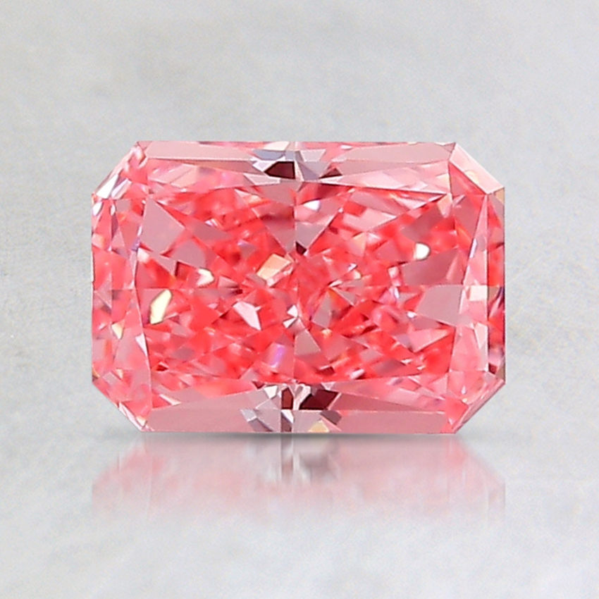 1.05 Ct. Fancy Intense Orangy Pink Radiant Lab Created Diamond