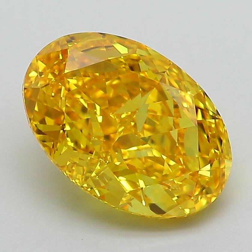 3.10 Ct. Fancy Vivid Yellow Oval Lab Grown Diamond
