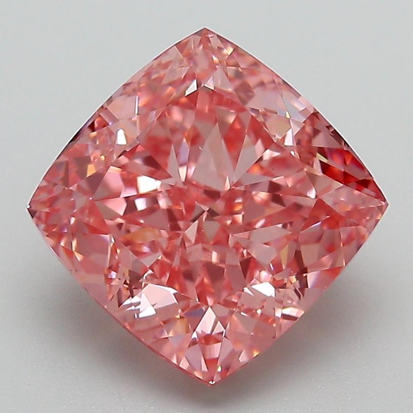 4.12 Ct. Fancy Vivid Pink Cushion Lab Grown Diamond