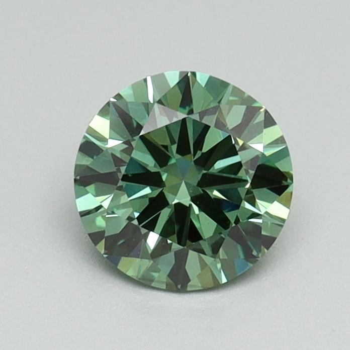 0.70 Ct. Fancy Vivid Green Round Lab Grown Diamond