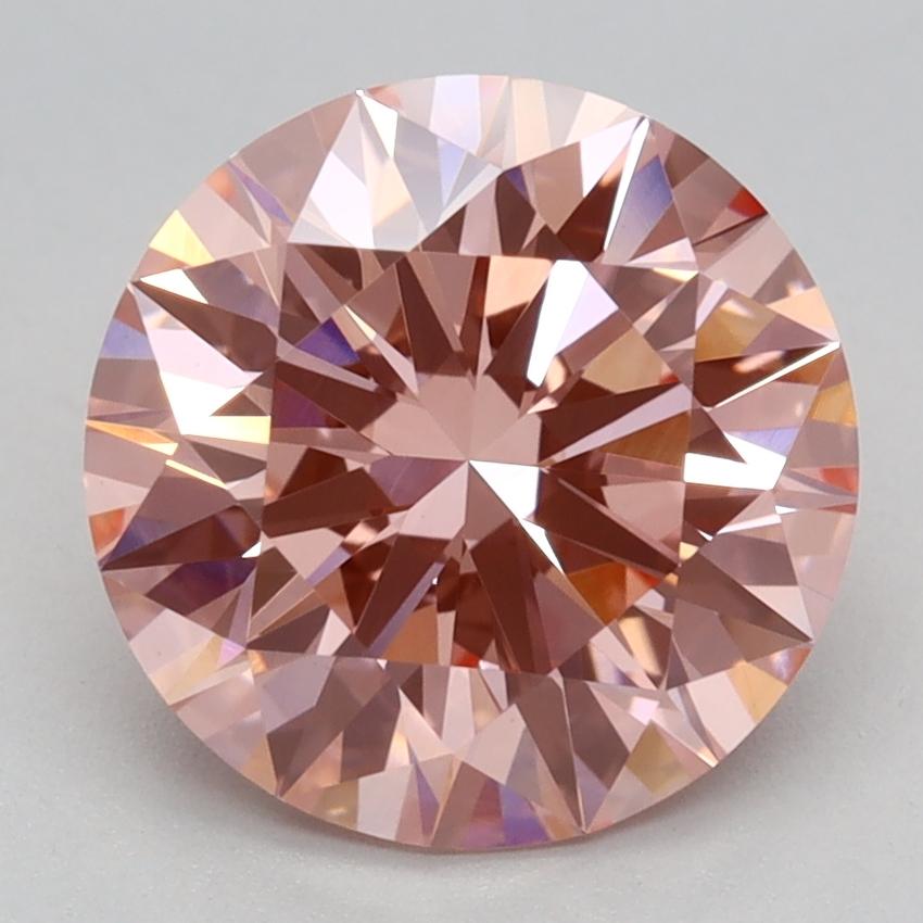 2.56 Ct. Fancy Vivid Pink Round Lab Grown Diamond