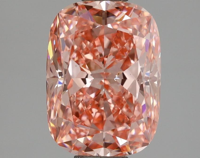 2.04 Ct. Fancy Vivid Pink Cushion Lab Grown Diamond