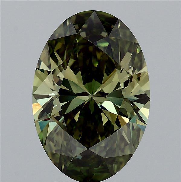 5.49 Ct. Fancy Vivid Green Oval Lab Grown Diamond