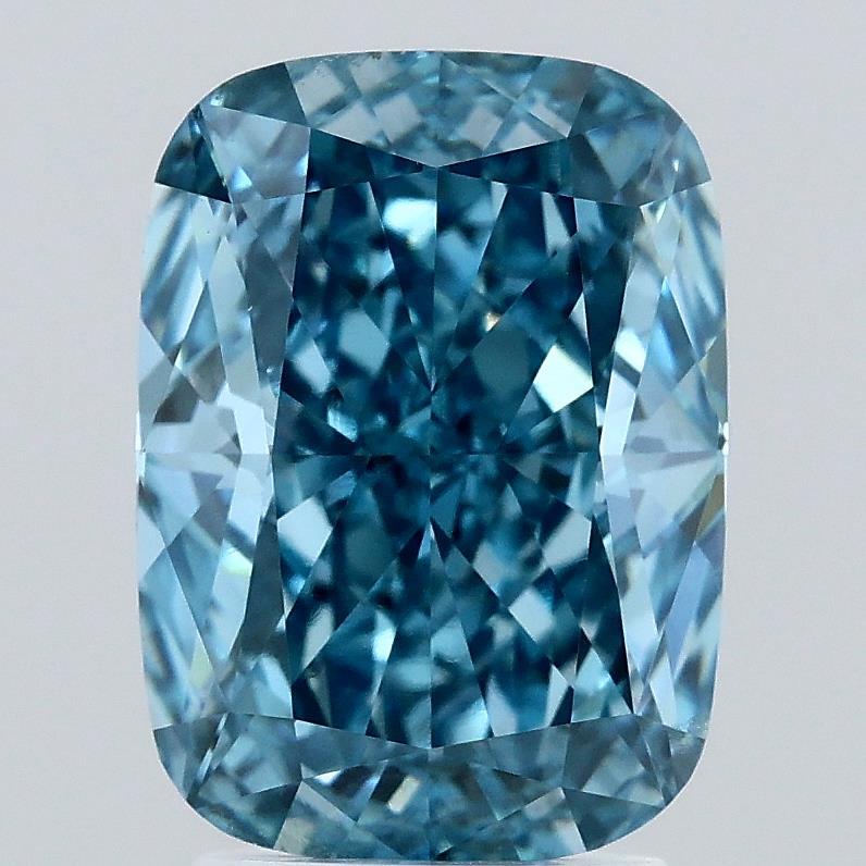 3.00 Ct. Fancy Vivid Blue Cushion Lab Grown Diamond