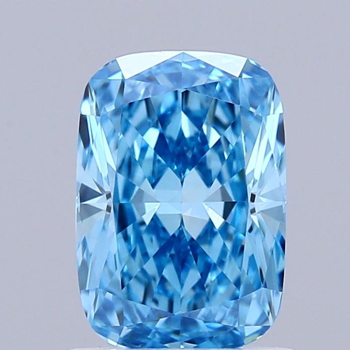 1.19 Ct. Fancy Vivid Blue Cushion Lab Grown Diamond