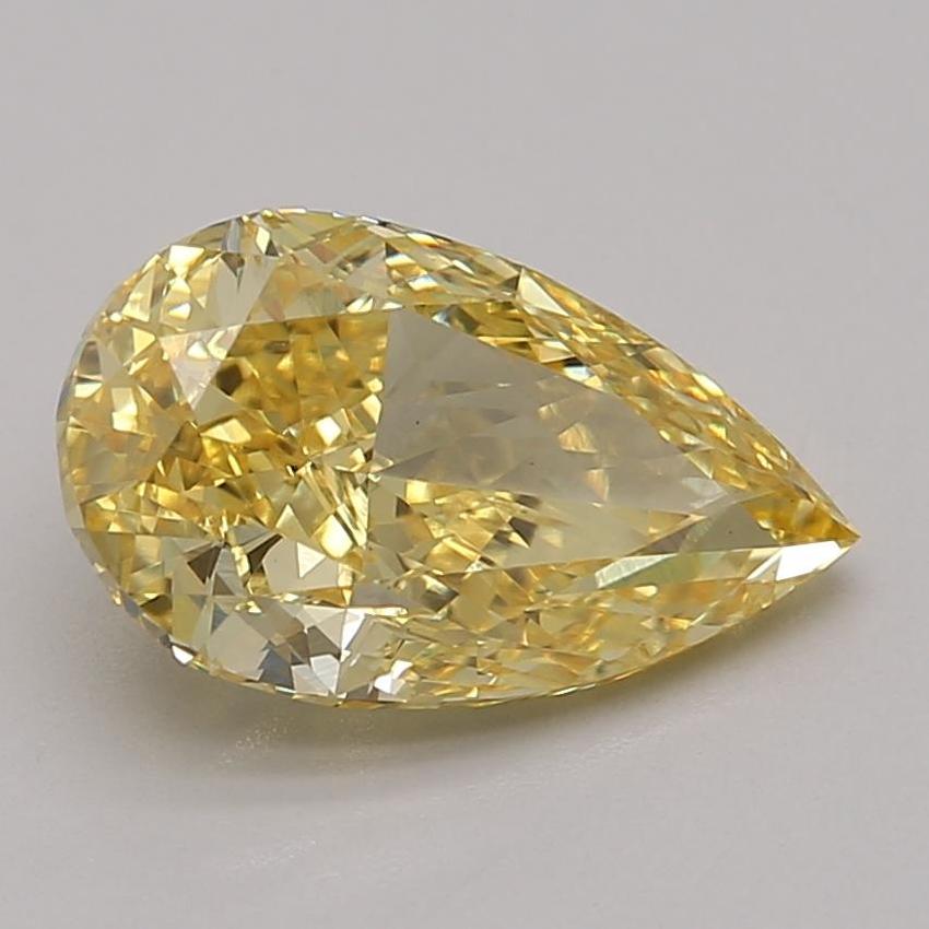 2.73 Ct. Fancy Vivid Yellow Pear Lab Grown Diamond