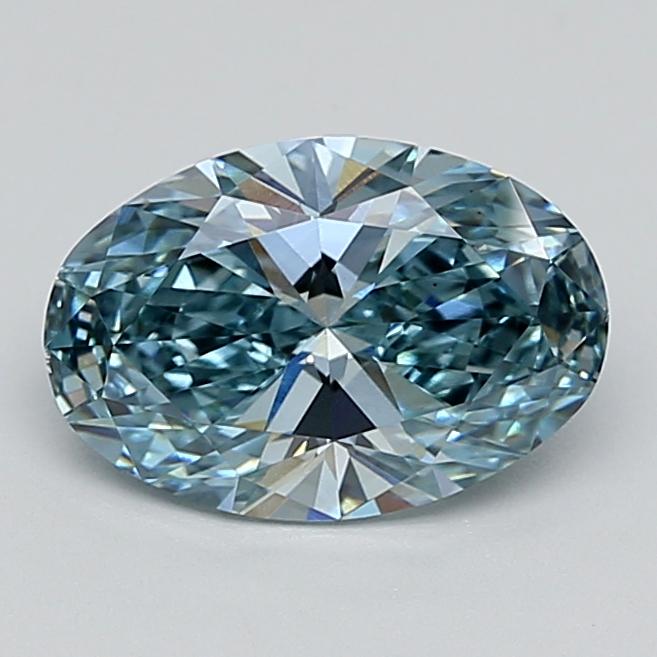 2.04 Ct. Fancy Intense Bluish Green Oval Lab Grown Diamond