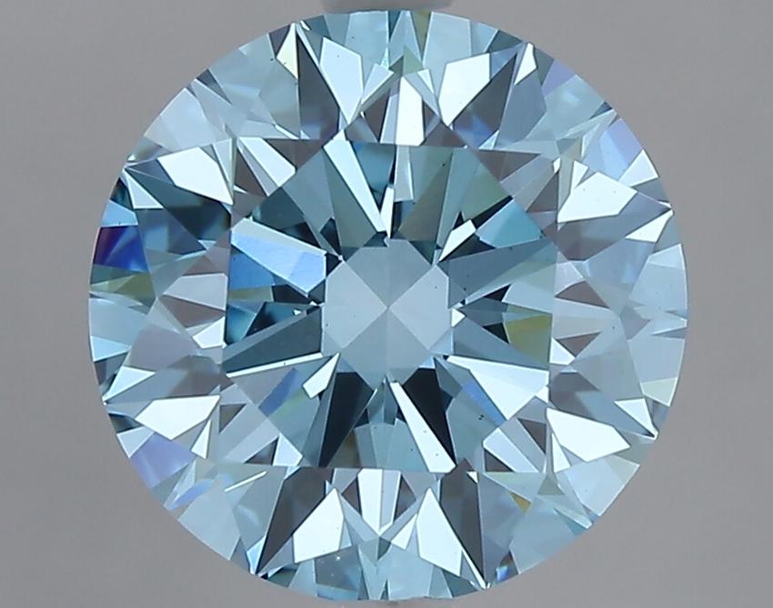 3.04 Ct. Fancy Vivid Blue Round Lab Grown Diamond