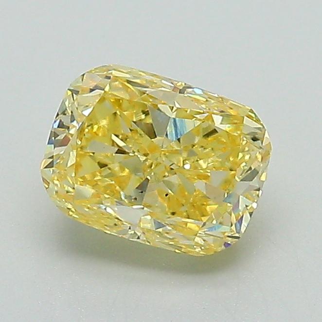 1.14 Ct. Fancy Intense  Yellow Cushion Lab Grown Diamond