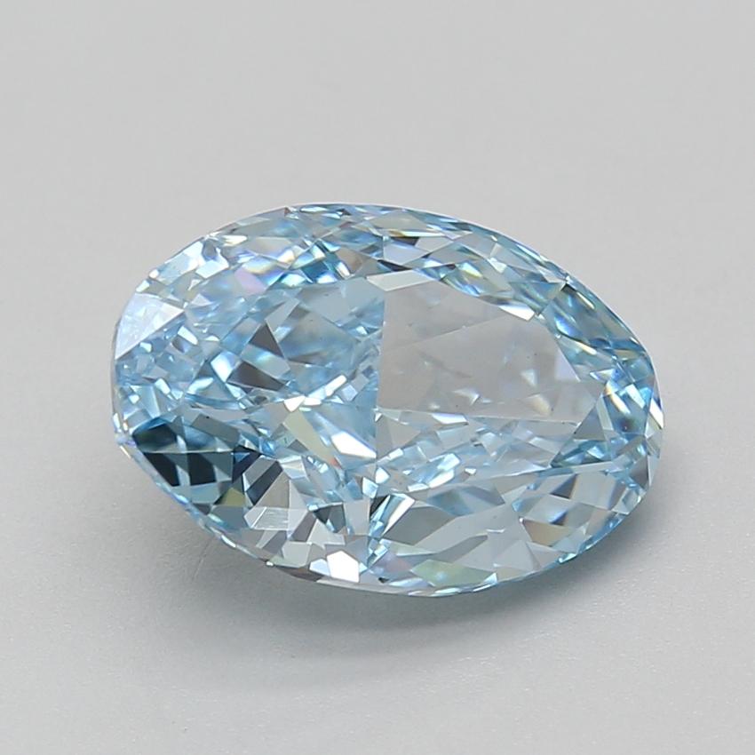4.10 Ct. Fancy Vivid Blue Oval Lab Grown Diamond