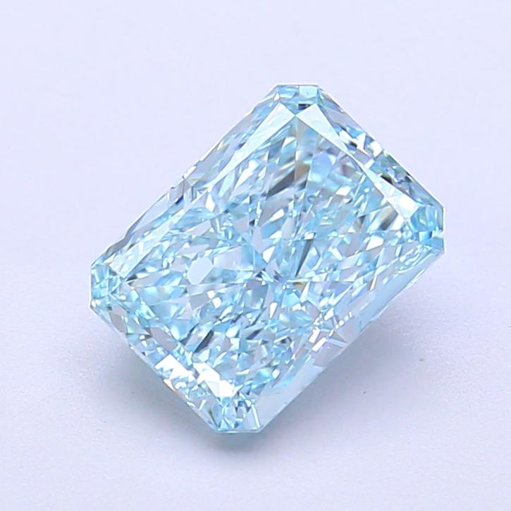 1.75 Ct. Fancy Vivid Greenish Blue Radiant Lab Grown Diamond