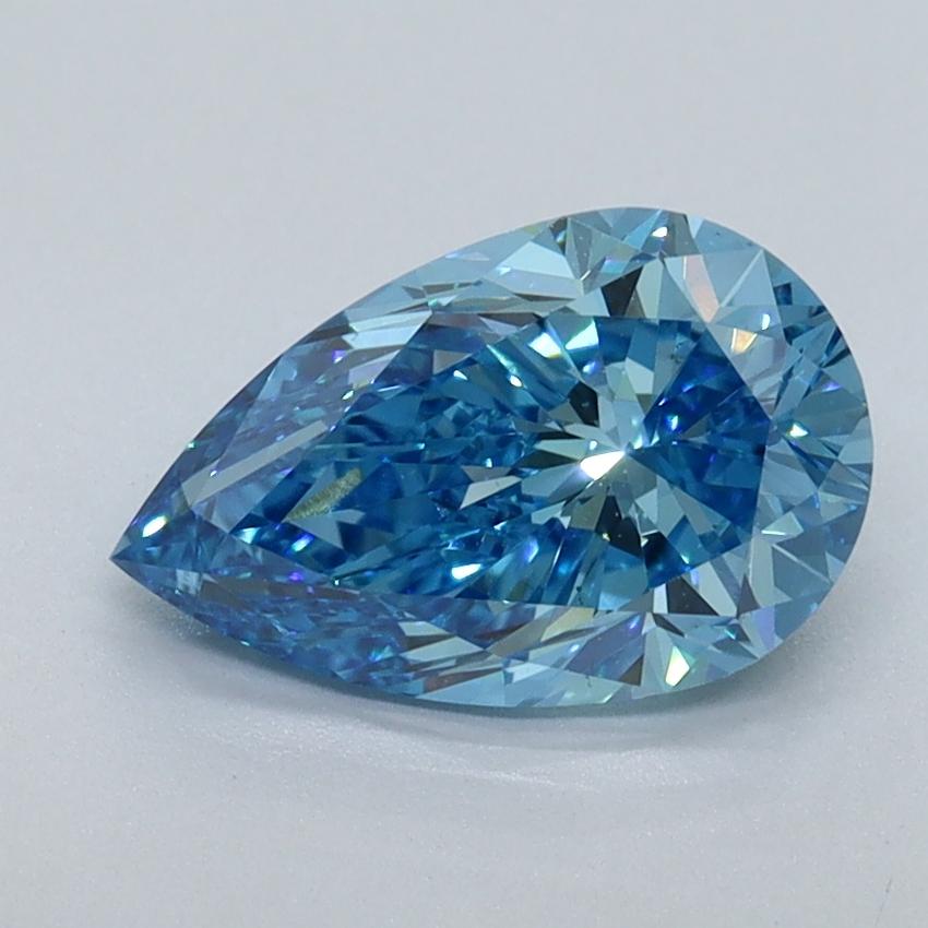1.55 Ct. Fancy Vivid Blue Pear Lab Grown Diamond