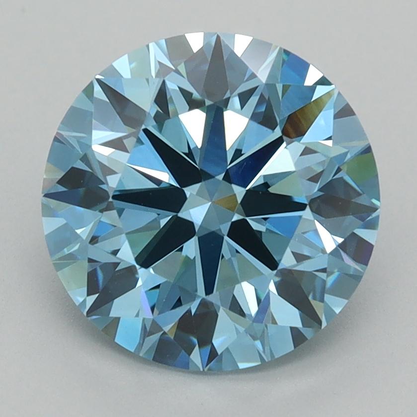2.92 Ct. Fancy Vivid  Blue Round Lab Grown Diamond