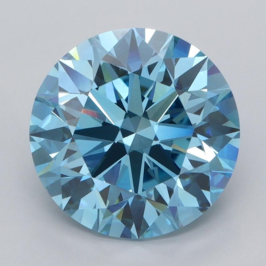4.00 Ct. Fancy Vivid  Blue Round Lab Grown Diamond