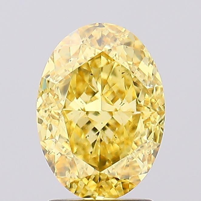 2.69 Ct. Fancy Vivid Yellow Oval Lab Grown Diamond