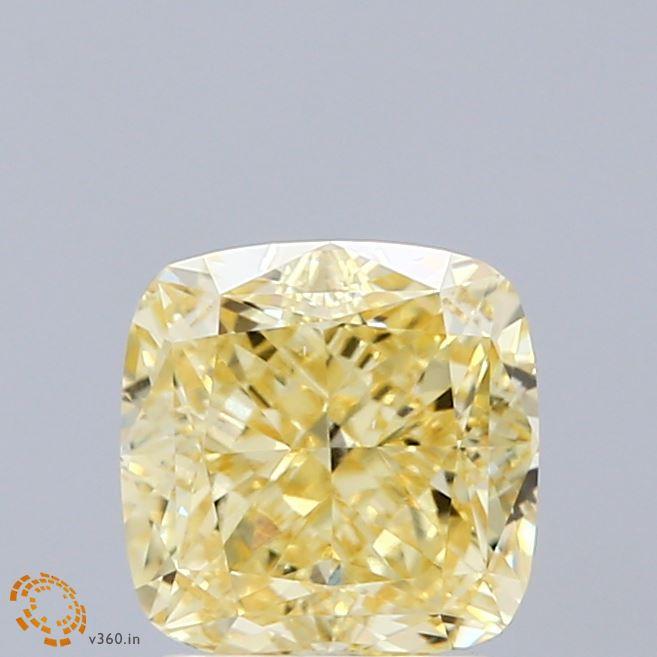 2.02 Ct. Fancy Intense Yellow Cushion Lab Grown Diamond