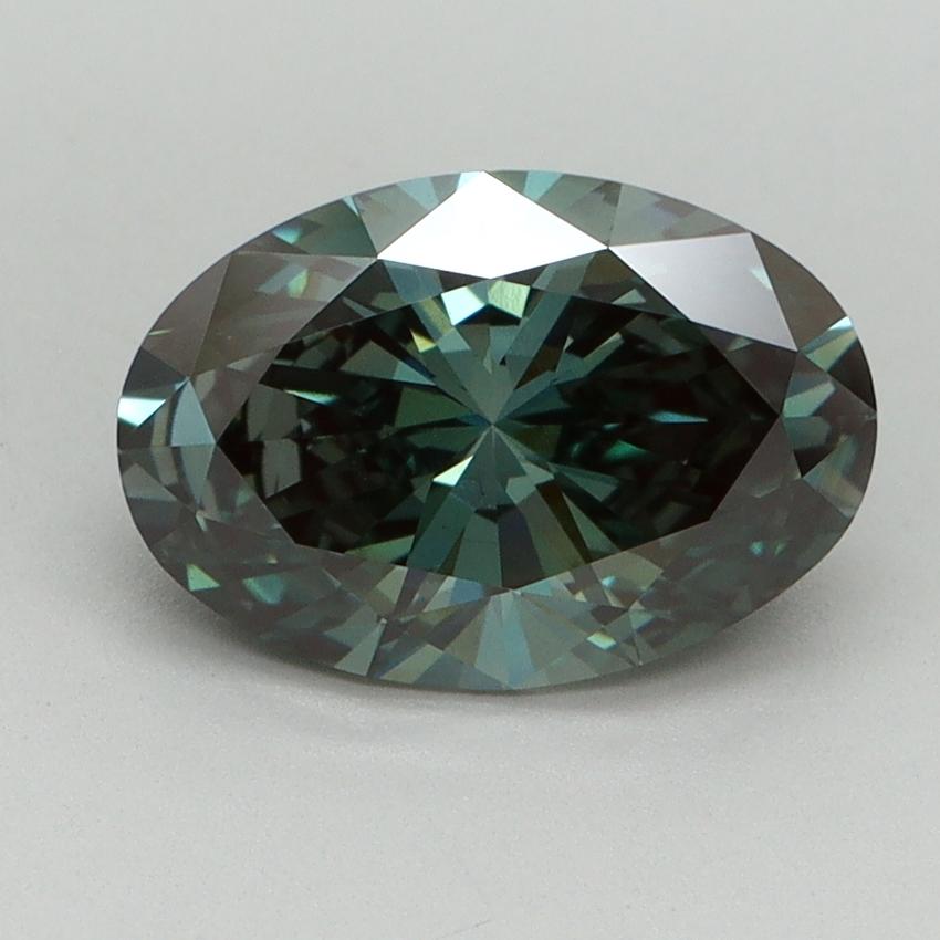 2.03 Ct. Fancy Vivid Green Oval Lab Grown Diamond