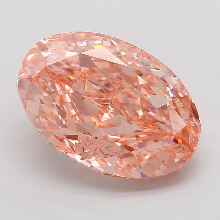 10.06 Ct. Fancy Vivid Pink Oval Lab Grown Diamond