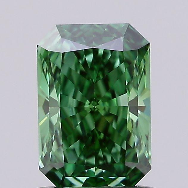 1.02 Ct. Fancy Vivid Green Radiant Lab Grown Diamond