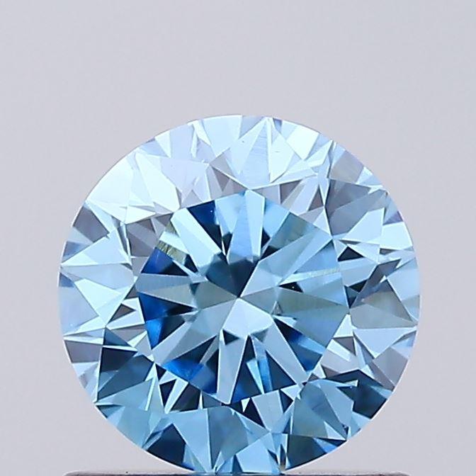 0.87 Ct. Fancy Vivid Blue Round Lab Grown Diamond