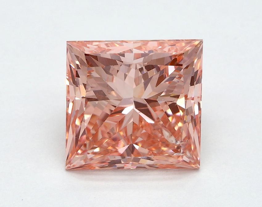 3.04 Ct. Fancy Vivid Pink Princess Lab Grown Diamond