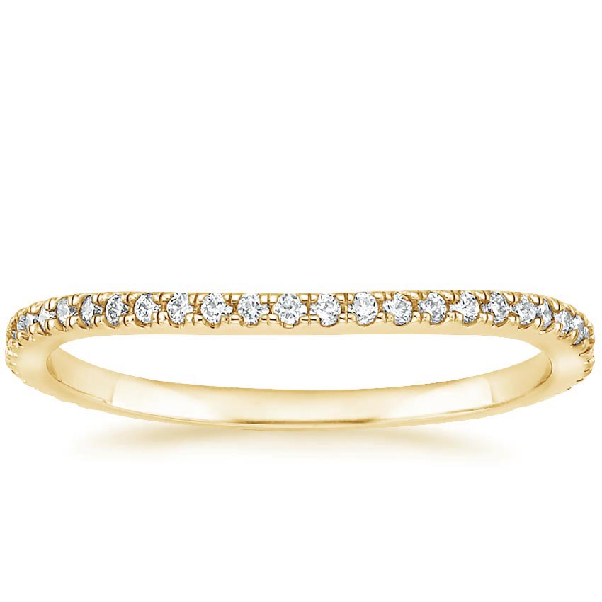 18K Yellow Gold Fortuna Contoured Diamond Ring, large top view