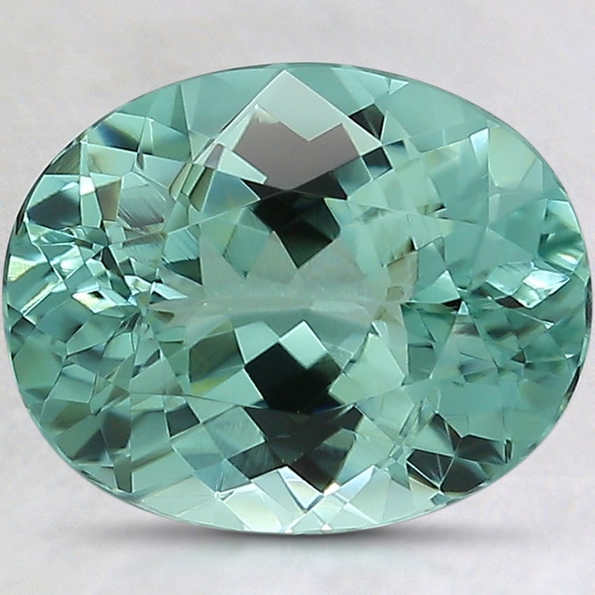 11.2x9mm Unheated Green Oval Tourmaline