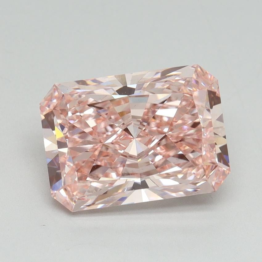 4.03 Ct. Fancy Vivid Pink Radiant Lab Grown Diamond