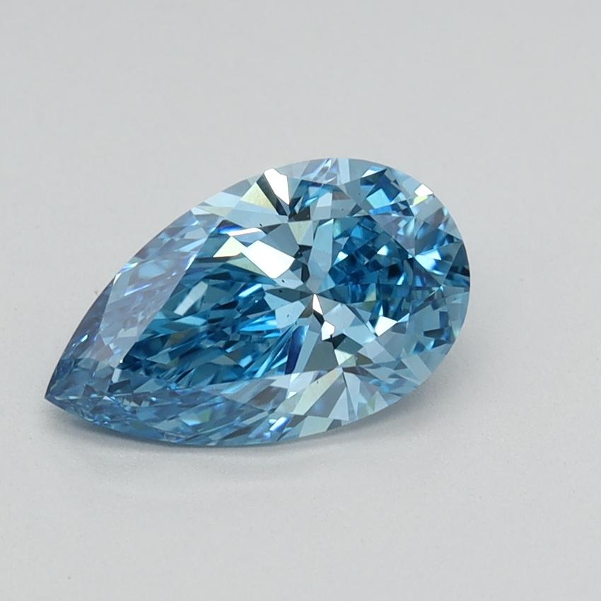 0.91 Ct. Fancy Vivid Blue Pear Lab Grown Diamond