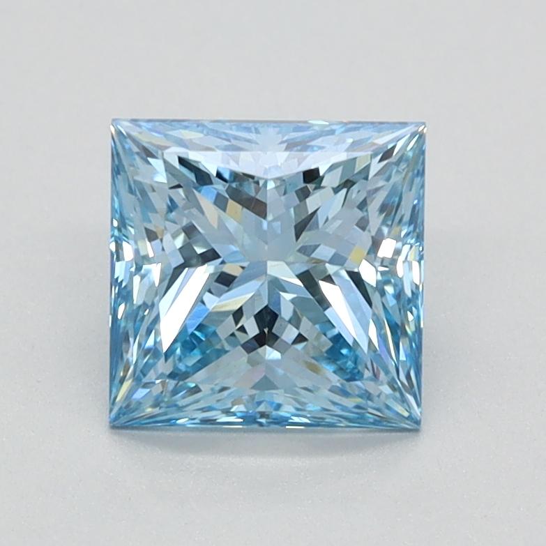 1.11 Ct. Fancy Vivid Blue Princess Lab Grown Diamond