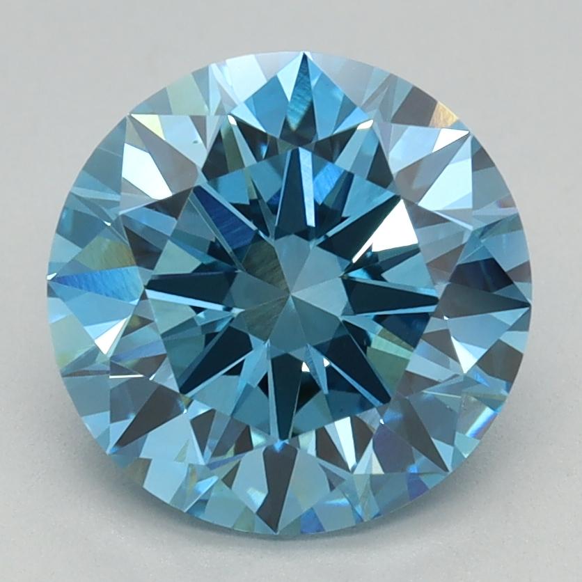 2.13 Ct. Fancy Vivid Blue Round Lab Grown Diamond