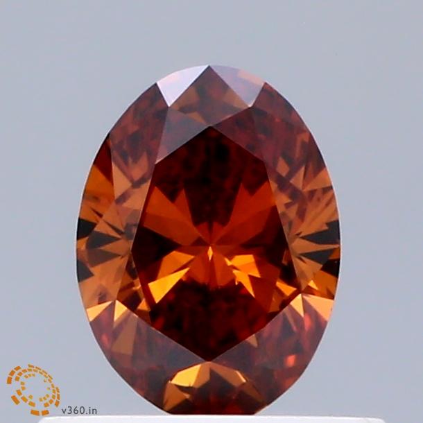 0.50 Ct. Fancy Vivid Orange Oval Lab Grown Diamond