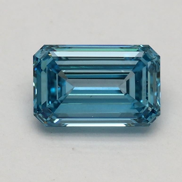 0.73 Ct. Fancy Vivid Blue Emerald Lab Grown Diamond