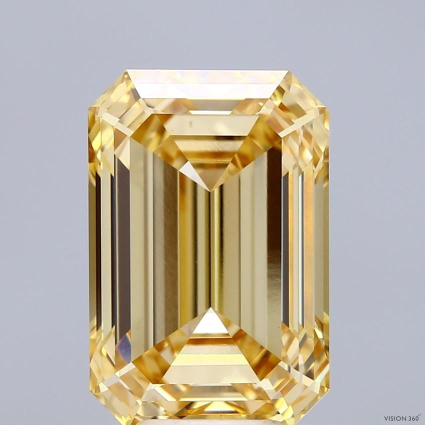7.02 Ct. Fancy Intense Yellow Emerald Lab Grown Diamond