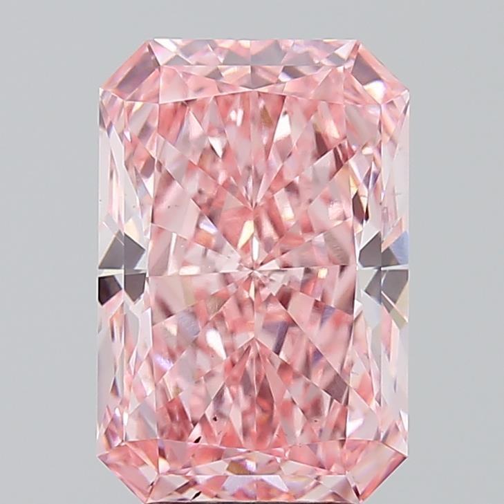 4.03 Ct. Fancy Vivid Pink Radiant Lab Grown Diamond